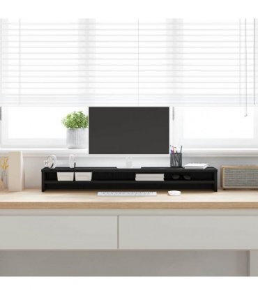 vidaXL Monitor Stand Black Oak 100x24x13 cm Engineered Wood