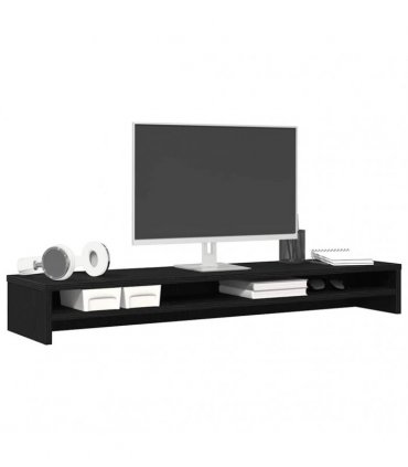 vidaXL Monitor Stand Black Oak 100x24x13 cm Engineered Wood