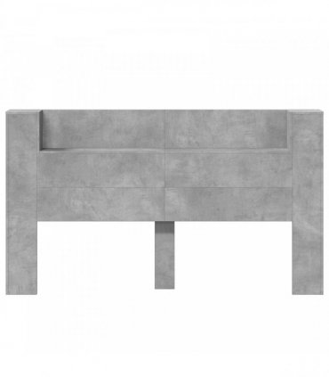vidaXL Headboard Cabinet with LED Concrete 180 x 16.5 x 103.5 cm