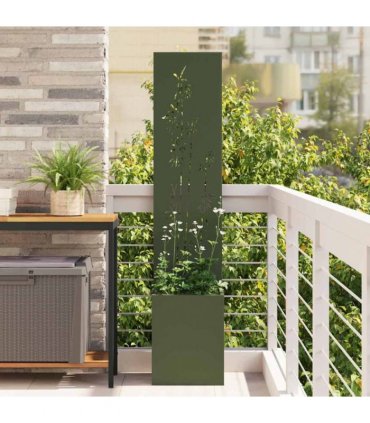 vidaXL Garden Privacy Screen Floral Olive green 32 x 32 x 150 cm