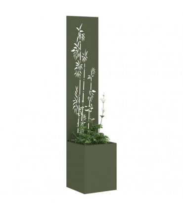 vidaXL Garden Privacy Screen Floral Olive green 32 x 32 x 150 cm