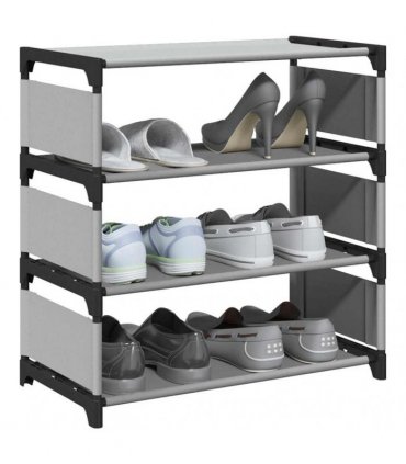 vidaXL Shoe Rack 4-Tier Grey 54x28x55 cm Non-woven Fabric