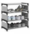 vidaXL Shoe Rack 4-Tier Grey 54x28x55 cm Non-woven Fabric