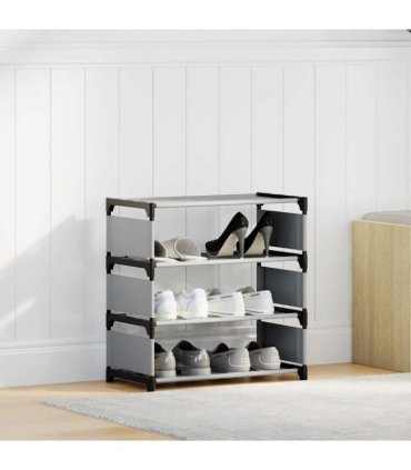 vidaXL Shoe Rack 4-Tier Grey 54x28x55 cm Non-woven Fabric