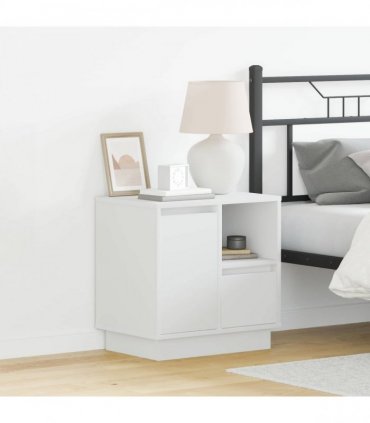 vidaXL Bedside Cabinet White 50 x 34.5 x 50 cm Engineered wood