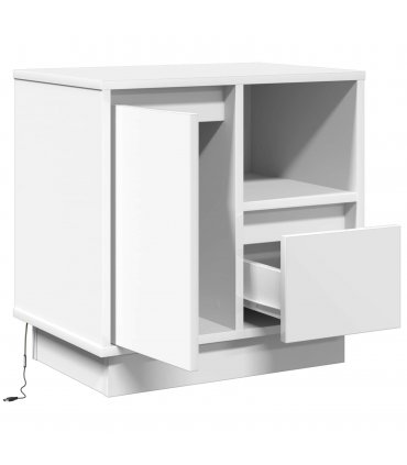 vidaXL Bedside Cabinet White 50 x 34.5 x 50 cm Engineered wood