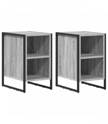vidaXL Bedside Table 2 pcs Grey Sonoma 39.5 x 30 x 50 cm
