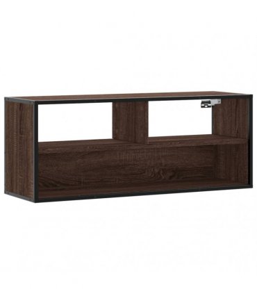 vidaXL TV Cabinet Brown Oak 100x31x39.5 cm Engineered Wood and Metal