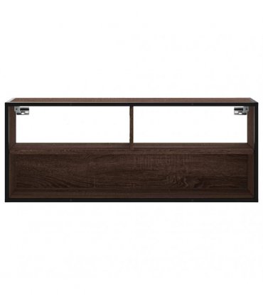 vidaXL TV Cabinet Brown Oak 100x31x39.5 cm Engineered Wood and Metal