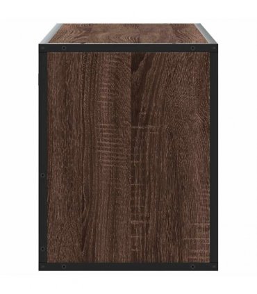 vidaXL TV Cabinet Brown Oak 100x31x39.5 cm Engineered Wood and Metal