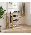 vidaXL Shoe Rack with Shelf Natural 88 x 27 x 80 cm Bamboo