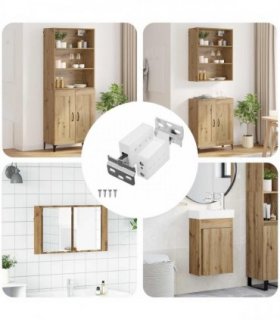 vidaXL Cabinet Hanging Bracket 12 pcs White 70 x 48 x 19 mm