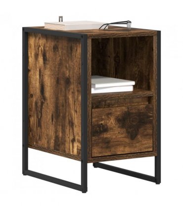 vidaXL Bedside Table 2 pcs Smoke Oak 39.5 x 30 x 50 cm Engineered Wood
