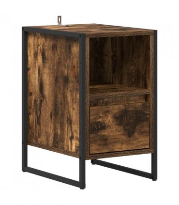 vidaXL Bedside Table 2 pcs Smoke Oak 39.5 x 30 x 50 cm Engineered Wood