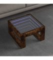 vidaXL Coffee Table with Infinity LED Smoked Oak 50x53x30 cm