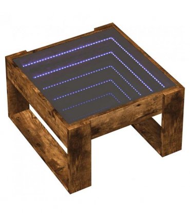 vidaXL Coffee Table with Infinity LED Smoked Oak 50x53x30 cm