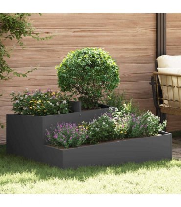 vidaXL Garden Planter Black 100 x 100 x 50 cm Cold-rolled Steel