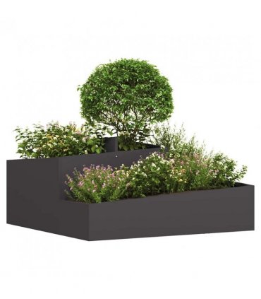vidaXL Garden Planter Black 100 x 100 x 50 cm Cold-rolled Steel