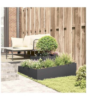 vidaXL Garden Planter Black 100 x 100 x 50 cm Cold-rolled Steel