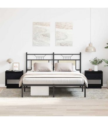 vidaXL Nightstand 2 pcs Black Oak 45 x 34 x 44 cm Engineered Wood