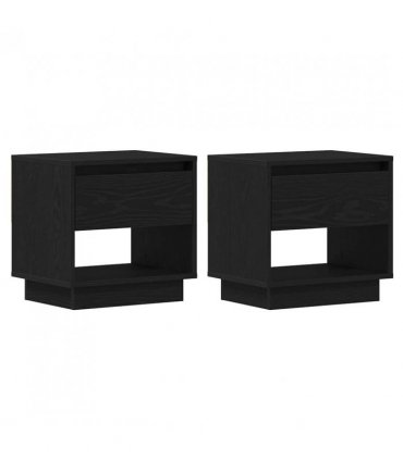 vidaXL Nightstand 2 pcs Black Oak 45 x 34 x 44 cm Engineered Wood