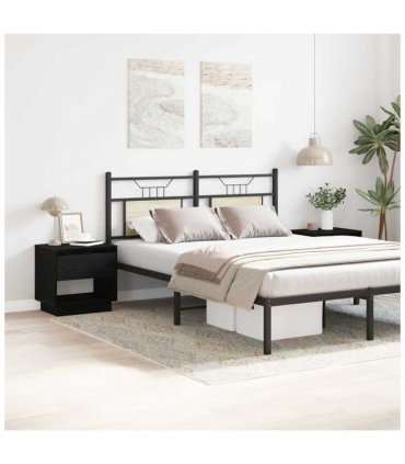 vidaXL Nightstand 2 pcs Black Oak 45 x 34 x 44 cm Engineered Wood
