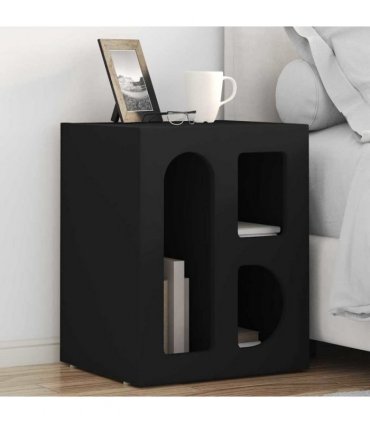 vidaXL Bedside Table ELST 2 pcs Black 40 x 35 x 50 cm Engineered Wood
