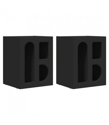 vidaXL Bedside Table ELST 2 pcs Black 40 x 35 x 50 cm Engineered Wood
