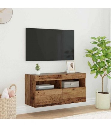 vidaXL TV Wall Cabinet Old Wood 80 x 30 x 40 cm Engineered Wood
