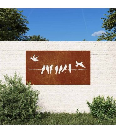 vidaXL Garden Wall Decoration 105x55 cm Corten Steel Bird Design
