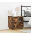 vidaXL Bedside Cabinet Smoked Oak 50 x 34.5 x 50 cm Engineered wood