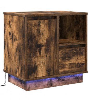 vidaXL Bedside Cabinet Smoked Oak 50 x 34.5 x 50 cm Engineered wood