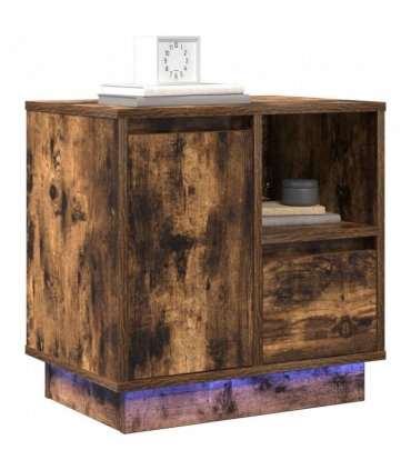 vidaXL Bedside Cabinet Smoked Oak 50 x 34.5 x 50 cm Engineered wood
