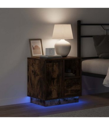 vidaXL Bedside Cabinet Smoked Oak 50 x 34.5 x 50 cm Engineered wood