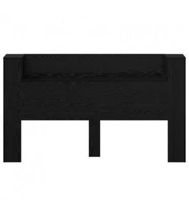 vidaXL Headboard Cabinet with LED Black Oak 180 x 16.5 x 103.5 cm