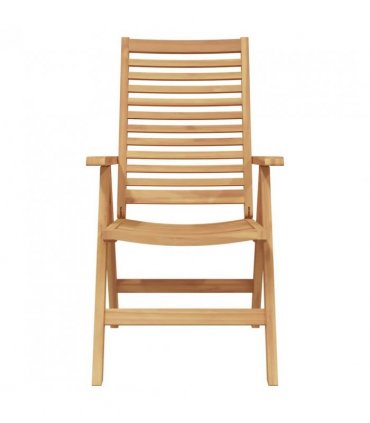 vidaXL Chair Folding 2 pcs Brown 64.5 x 52 x 108 cm Solid Teak Wood