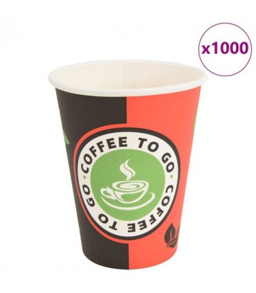 vidaXL Paper Coffee Cups 1000 pcs 12oz 300ml Red and Black