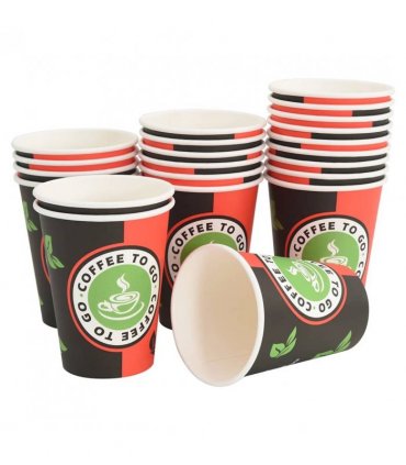 vidaXL Paper Coffee Cups 1000 pcs 12oz 300ml Red and Black