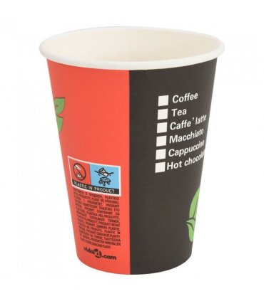 vidaXL Paper Coffee Cups 1000 pcs 12oz 300ml Red and Black