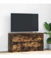 vidaXL TV Cabinet Smoked Oak 100x35x54 cm Engineered Wood