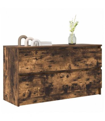 vidaXL TV Cabinet Smoked Oak 100x35x54 cm Engineered Wood