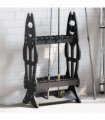 vidaXL Fishing Rod Rack for 16 Rods Black