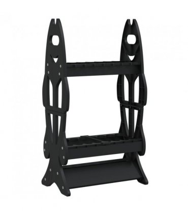 vidaXL Fishing Rod Rack for 16 Rods Black