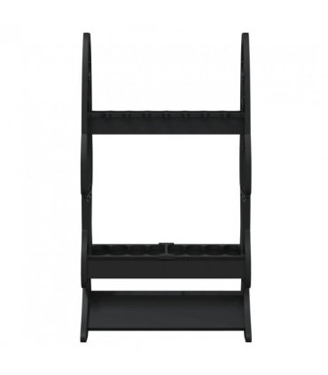 vidaXL Fishing Rod Rack for 16 Rods Black