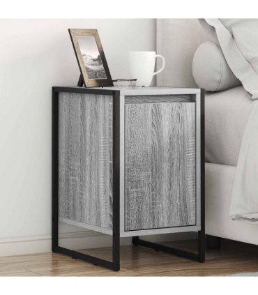 vidaXL Bedside Table Grey Sonoma 39.5 x 30 x 50 cm Engineered Wood