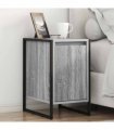 vidaXL Bedside Table Grey Sonoma 39.5 x 30 x 50 cm Engineered Wood