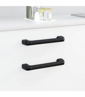 vidaXL Handle Plain 12 pcs Black 380 x 34 x 85 mm Aluminium and PP