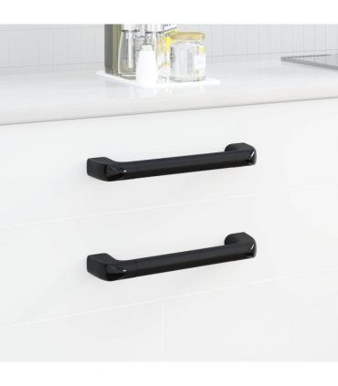 vidaXL Handle Plain 12 pcs Black 380 x 34 x 85 mm Aluminium and PP