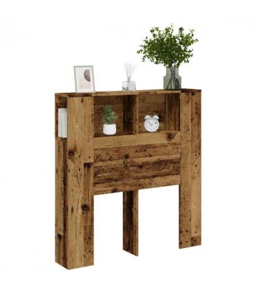 vidaXL Headboard Cabinet Old Wood 100x18.5x102.5 cm Engineered Wood