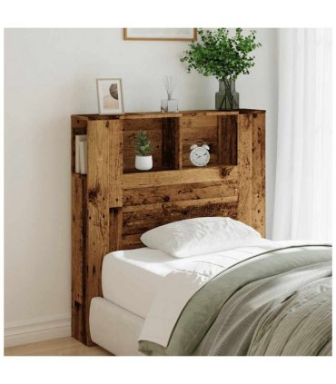 vidaXL Headboard Cabinet Old Wood 100x18.5x102.5 cm Engineered Wood